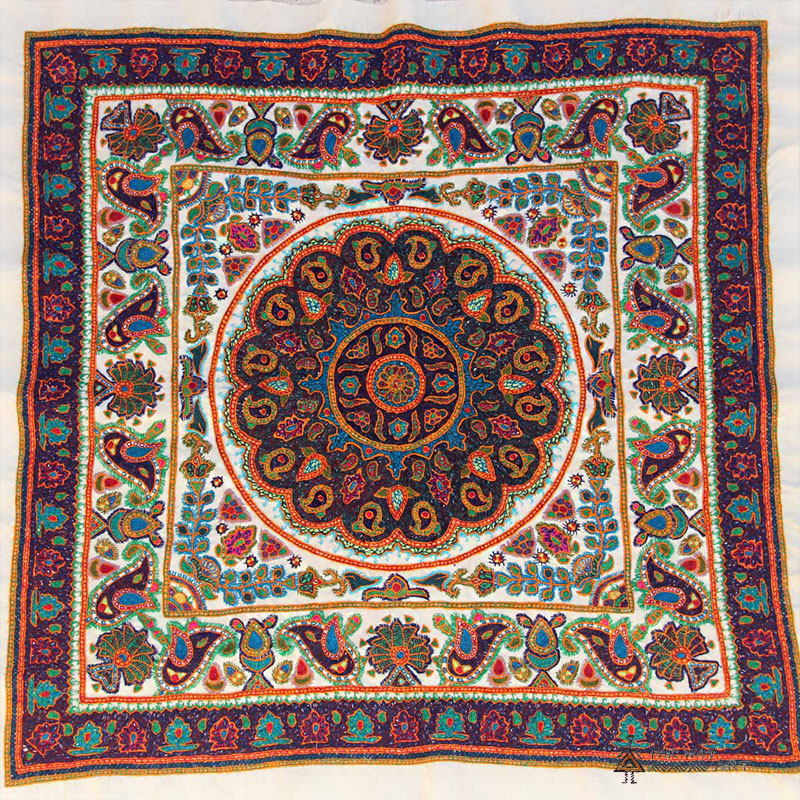 Persian ethnic hand embroidery mandala tapestry wall hanging
