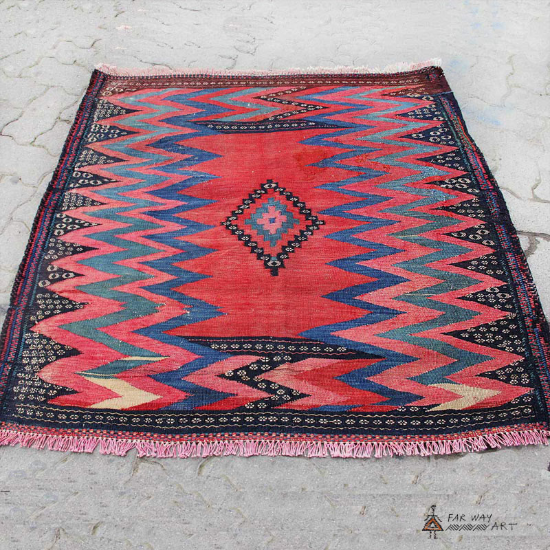 birthday gift Old baloch trible hand made rug  Size 130 cm x 100 cm