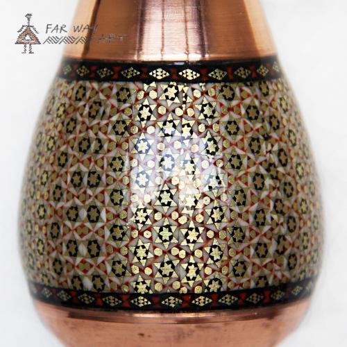 Handmade wood marquetry copper vase handmade wood marquetry copper vase farwayart3