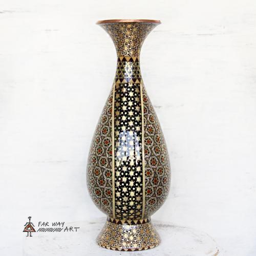 Handmade Wood Marquetry Vase handmade wood marquetry vase3