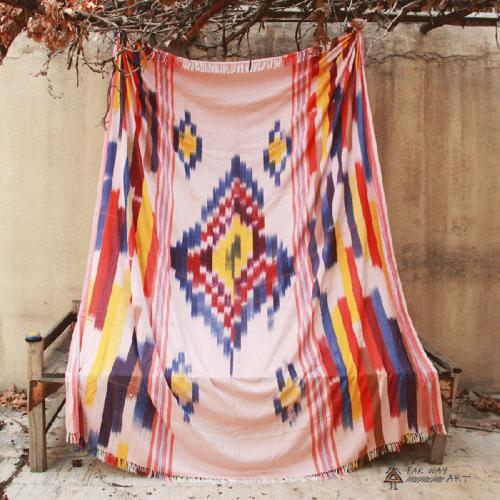 Handwoven Ikat Blanket, Throw