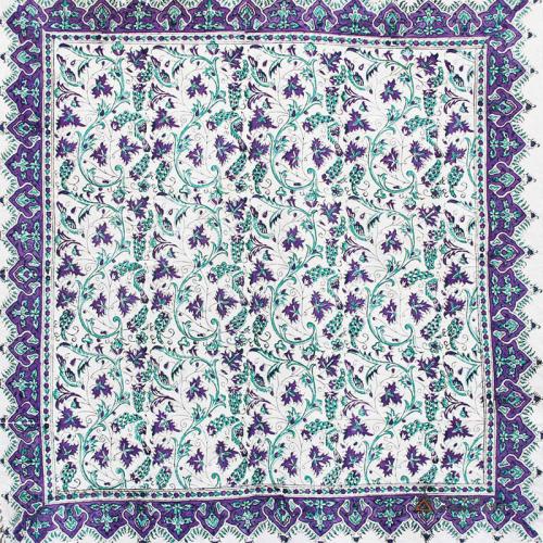 Purple Hand Block Print Tablecloth purple handblockprint 2 farwayart