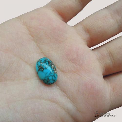 Oval blue Persian turquoise turquoise gemstone farwayart