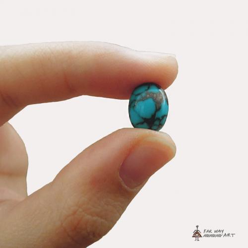 Oval blue turquoise gemstone