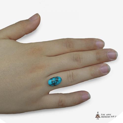 Oval blue turquoise gemstone turquoise neyshabur stone farwayart