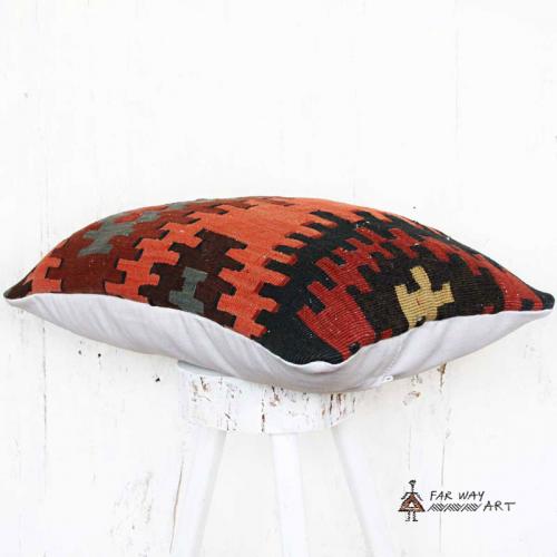 Antique Persian Kilim Lumbar Pillow antique persian rug pillow2 farwayart