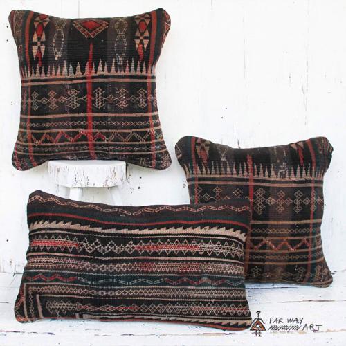 Antique Tribal Rug Pillow Set
