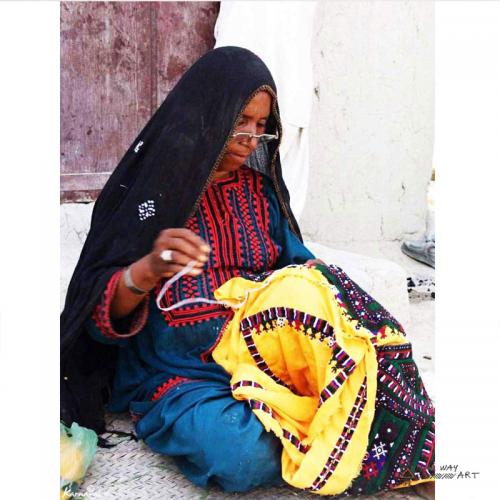 Red Boho Hand Embroidered Pillow attach_5dc92dfa1563f