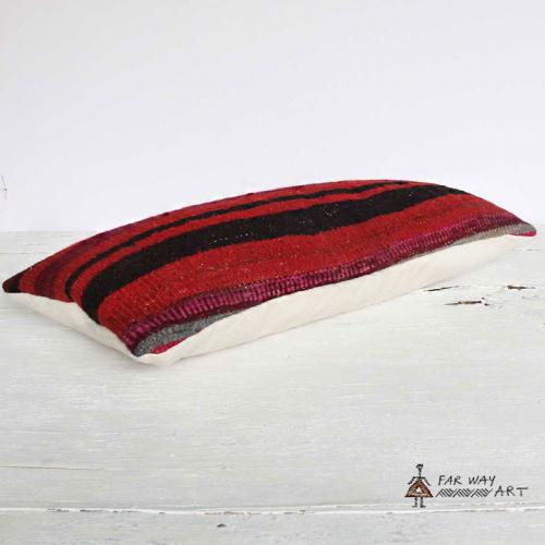 Striped Pink & Black Kilim Lumbar Pillow attach_5dc937d75069a