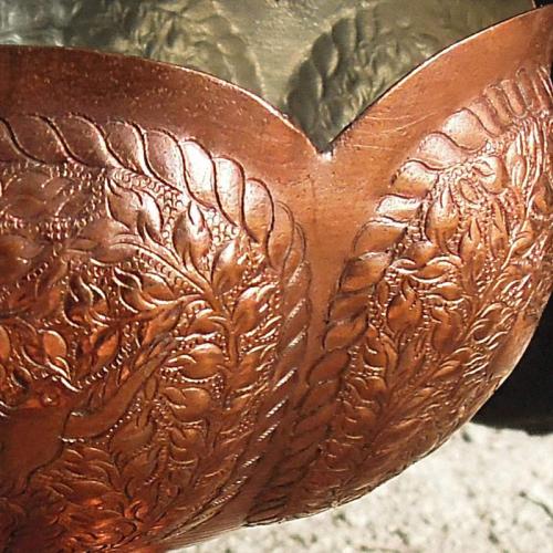 Copper hand-engraved sugar bowl copper bowl farwayart