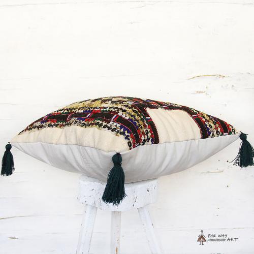 Ethnic Mirror Embroidered Throw Pillow ethnic mirror embroidered throw pillow2 farwayart