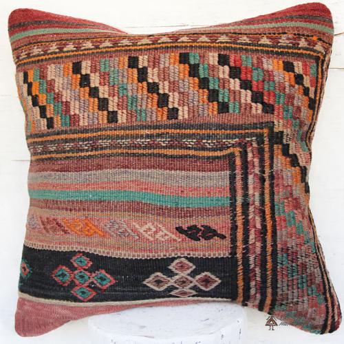 Pink Persian tribal kilim pillow no.1 handmade nomadic rug pillow2 farwayart