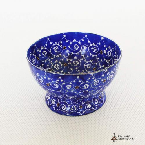 Hand-Painted Plate & Bowl (Persian "Meenakari") handpainted bowl plate2 farwayart