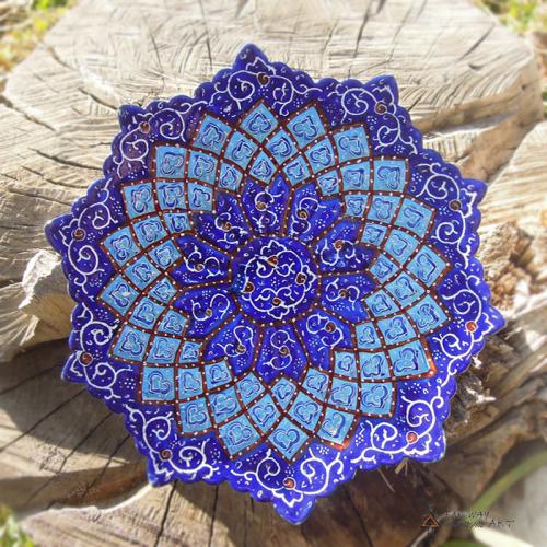 Hand Painted enameled mandala plate handpainted enamel plate farwayart