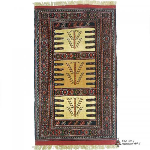 Persian nomadic rug (Kurdish Sofreh) handwoven indigenous rug farwayart