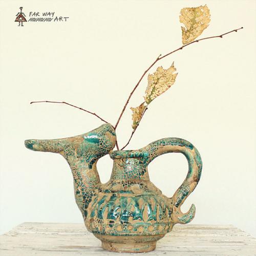 Persian Oil Lamp Pottery Vase