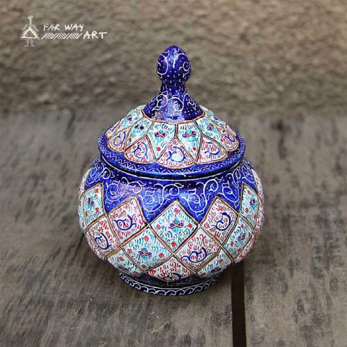 Hand Painted Sugar Bowl (Meenakari Enamel)