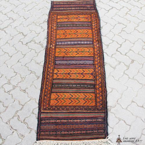 Semi-antique Persian Orange nomadic Kilim persia orange tribal kilim4 farwayart