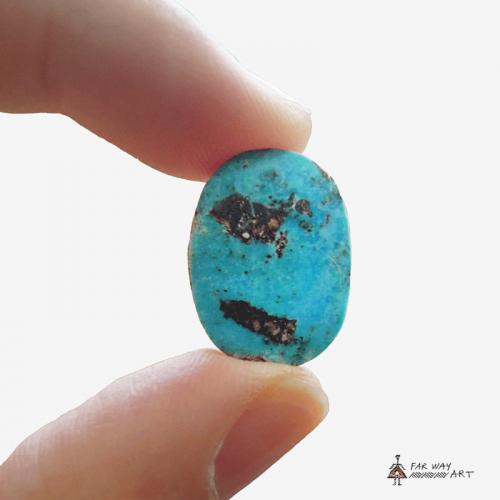 Oval sky blue turquoise