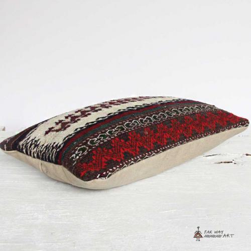 Tribal Lumbar Rug Pillow tribal kilim cushion3 farwayart