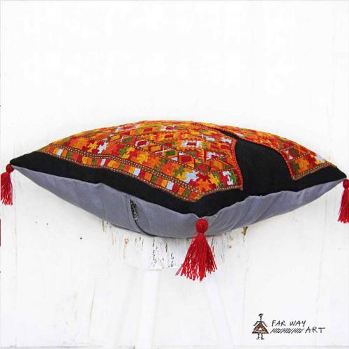 Tribal Hand Stitched Pillow tribal suzani pillow4 farwayart