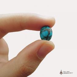 Oval blue turquoise gemstone