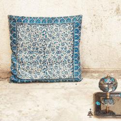 Blue hand block printed pillow cover