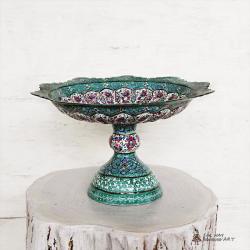 Hand Painted Pedestal Candy / Nut Bowl Dish (Meenakari)