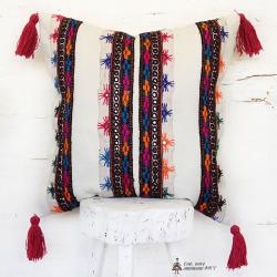 Tribal Hand Embroidery Throw Pillow